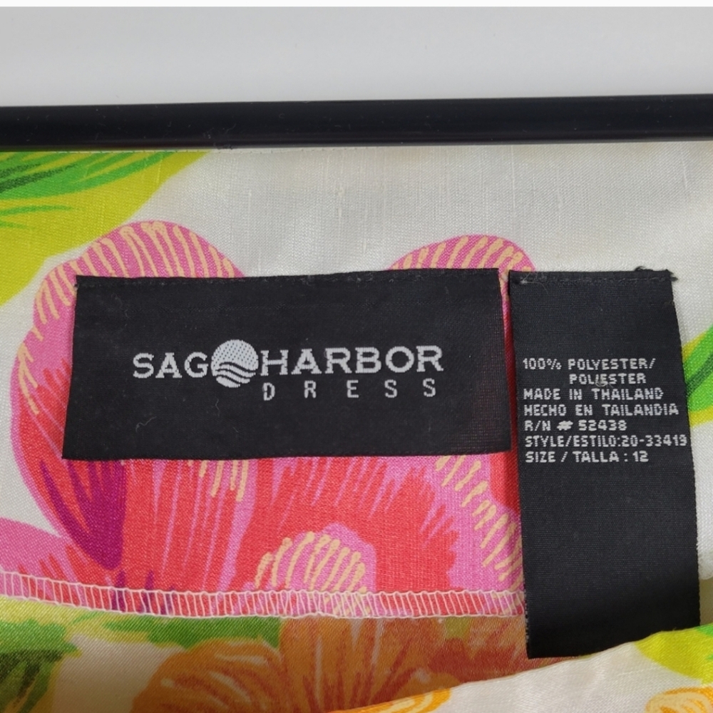 SAG HARBOR Tropical Floral 2 Piece Skirt and Top Set Vintage Size 12 - Picture 4 of 9